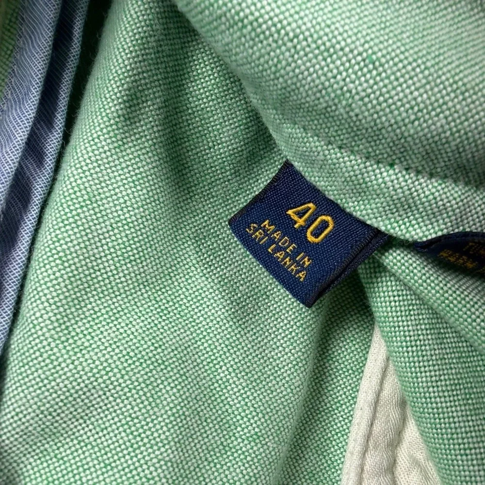 Polo Ralph Lauren Mens Green Oxford Cotton Classic Fit Shorts Size 40 Flat Front